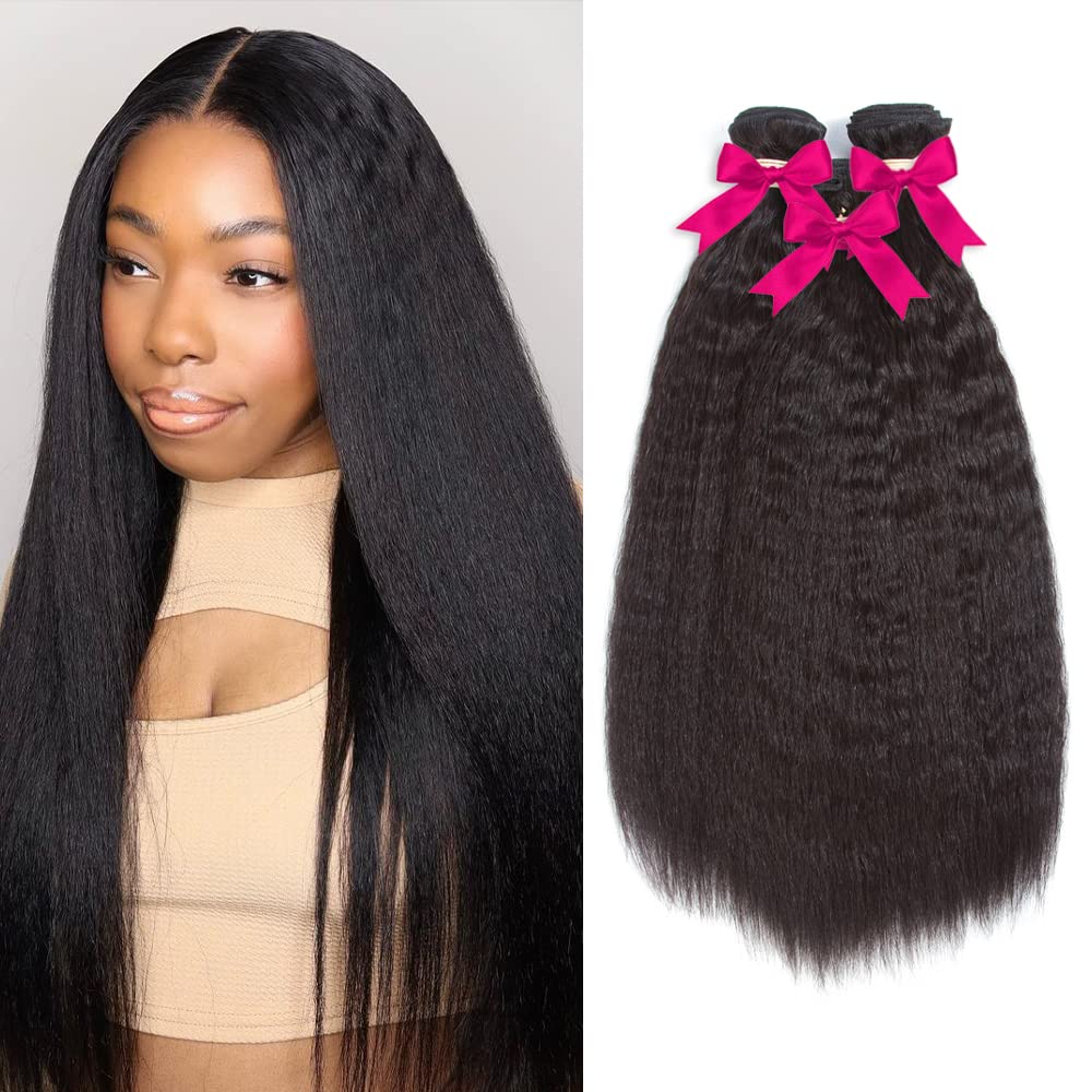 Malaysian Kinky Straight Hair 3 Bundle Pack Malaysian Kinky Straight Hair 3 Bundle Pack