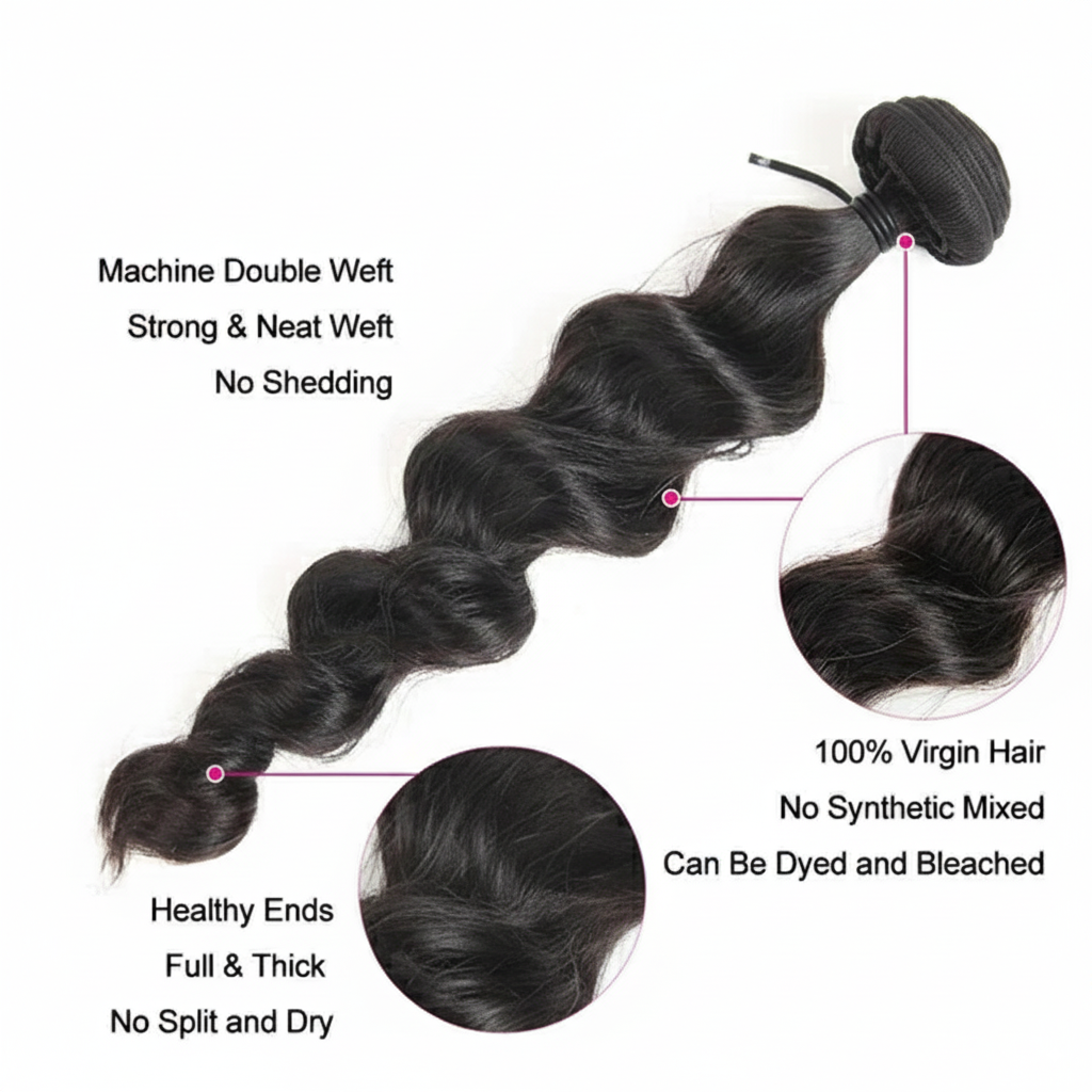 3 Bundle Loose Wave Set w/ Closure 3 Bundle Loose Wave Set w/ Closure