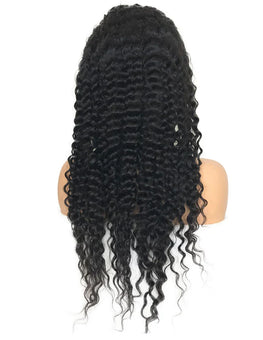 Transparent 100% Virgin Malaysian Deep Wave Lace Frontal Human Hair Wig