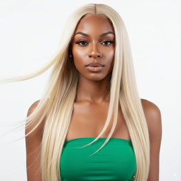 9A Malaysian Straight Human Hair Extension Platinum Blonde