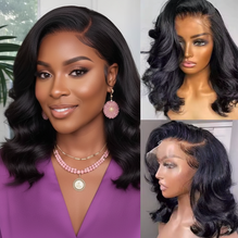 Transparent 8A Malaysian Body Wave Lace Frontal Human Hair Wig