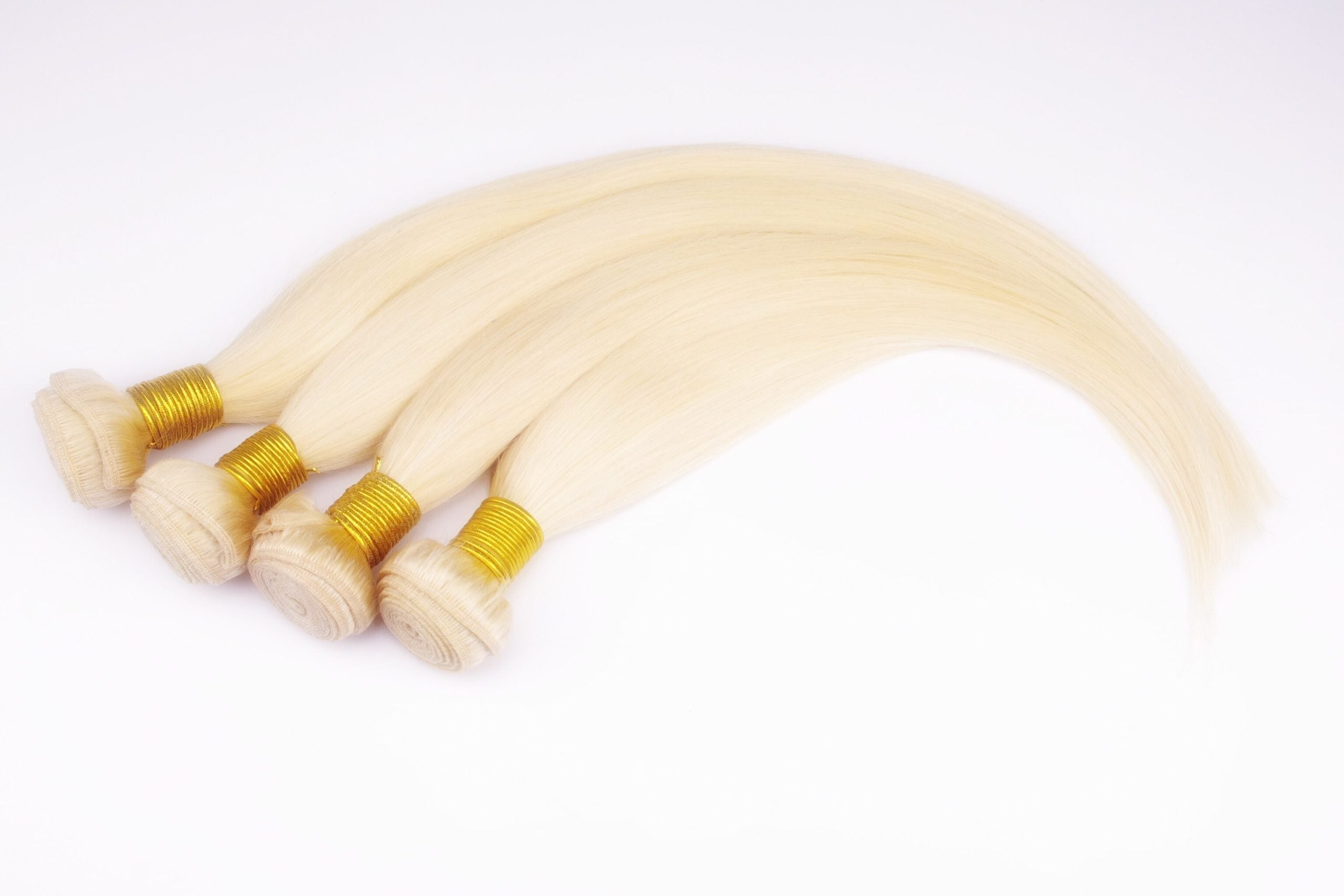 9A Malaysian Straight Human Hair Extension Platinum Blonde