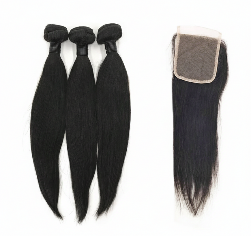 3 Bundle Straight Set w/ Closure