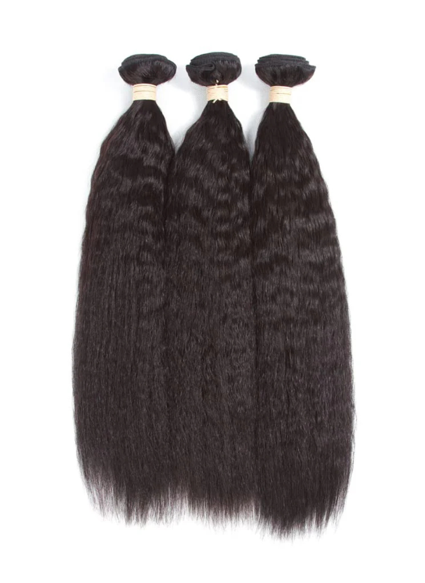 Malaysian Kinky Straight Hair 3 Bundle Pack