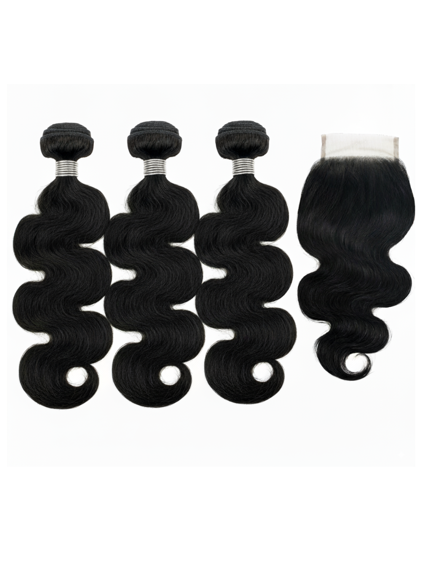 3 Bundle Malaysian Body Wave Set w/ Closure