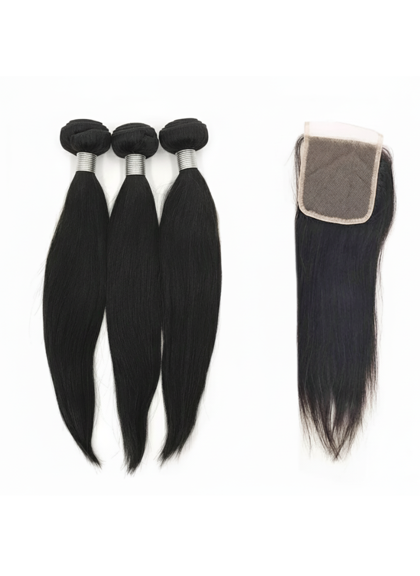 3 Bundle Malaysian Straight Set w/ Closure