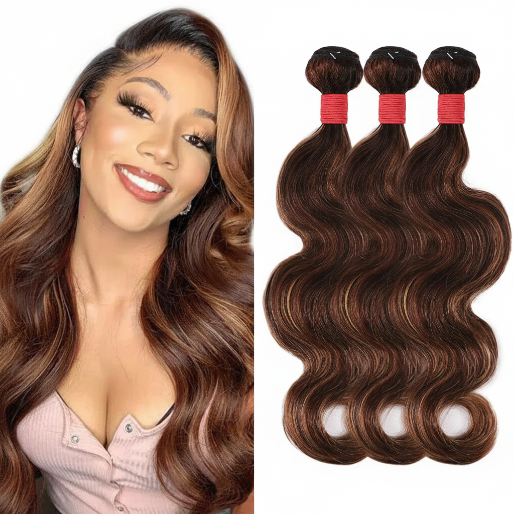Highlight Ombre #P4/27 Body Wave Virgin Human Hair Bundle